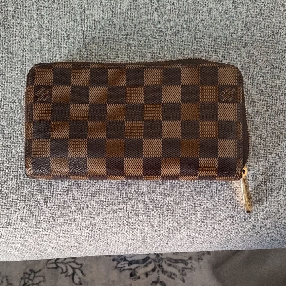 Louis Vuitton Brown and Tan Checkered Wallet